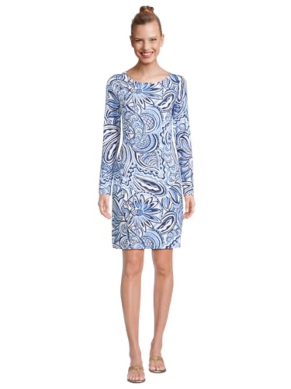 Lilly Pulitzer Maddox Straight Dress sz XXL Resort White Blue UPF 50+ NWOT - Picture 2 of 16